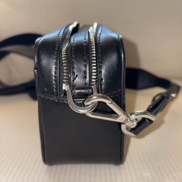 Michael Kors Metallic Deco Small Leather Camera / Crossbody Bag in Black - Picture 7 of 13